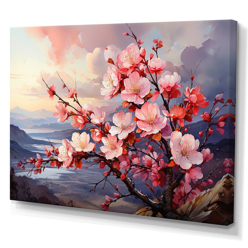 Designart "Apple Blossom Sunset " Apple Blossom Wall Art Bed Bath